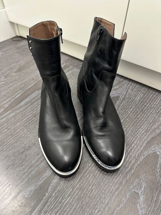 Botas Wonders Piel Negras Talla 37