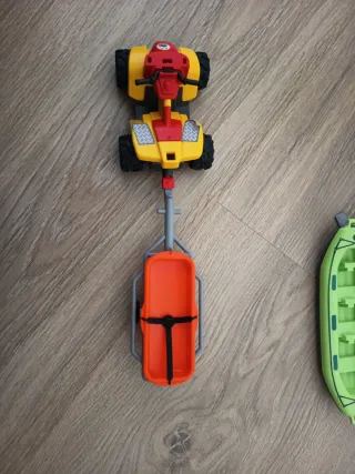 Lote Playmobil: Moto Rescate, Canoa, 6 Figuras