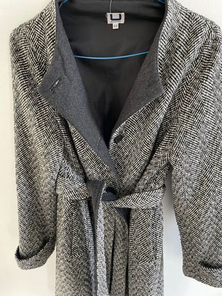 Abrigo Adolfo Dominguez Negro/Gris Talla 42