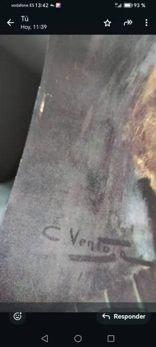 Cuadro antiguo dos chicas 48 X 57 cm tiene cristal