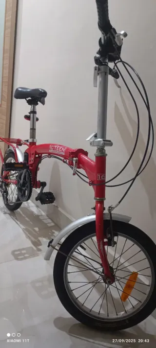 Bicicleta Plegable Roja teen16