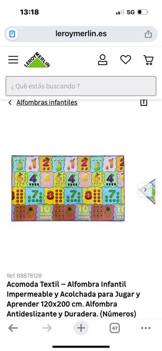 Alfombra Infantil Acomoda Textil Números