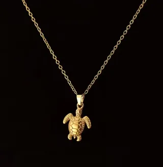Cadena con colgante Tortuga Chapado Oro 18k