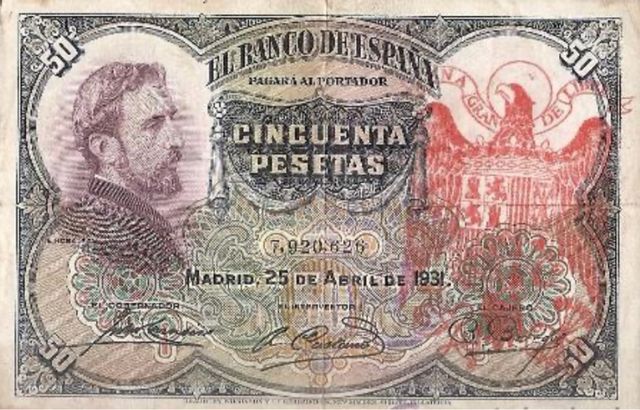 Billete 50 Pesetas resello bando nacional