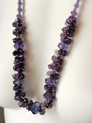 Collar Amatista y Cristal Austriaco