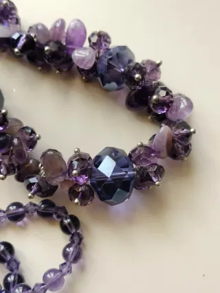 Collar Amatista y Cristal Austriaco