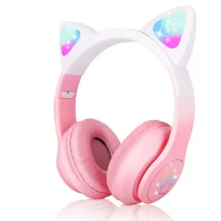 Auriculares niña diadema orejas gato luces