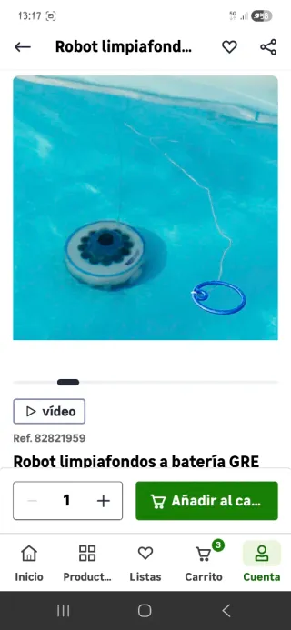 Robot Limpiafondos Gre WERUNNER Batería