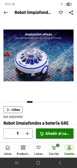 Robot Limpiafondos Gre WERUNNER Batería