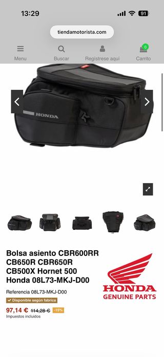 Maleta asiento Honda CBR600RR/CB650R/CB500X