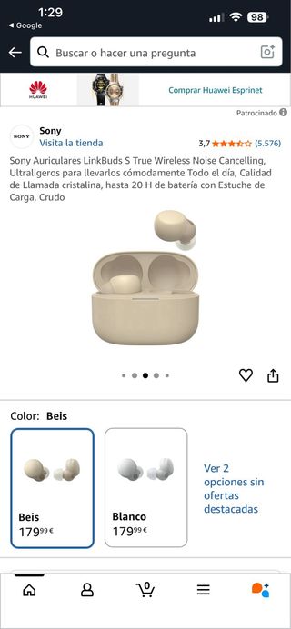 Sony LinkBuds S Auriculares True Wireless