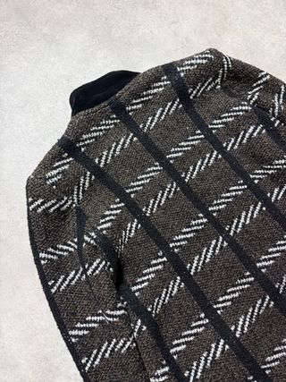 Giacca camicia lana vintage quadri bottoni