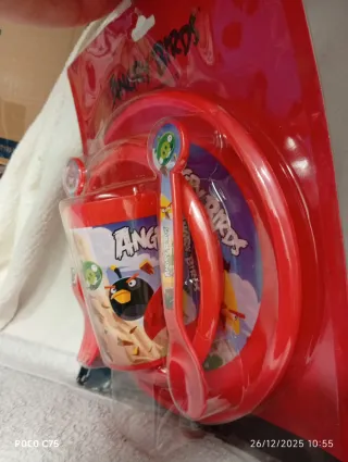 Vajilla Infantil Angry Birds Roja