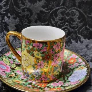 Coppia tazzine vintage stile orientale