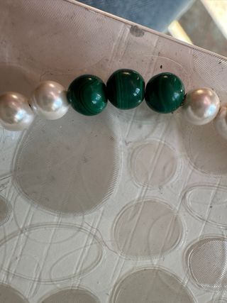 Collana uomo perle e malachite