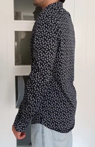 Camisa Tommy Hilfiger Estampada Azul y Blanca