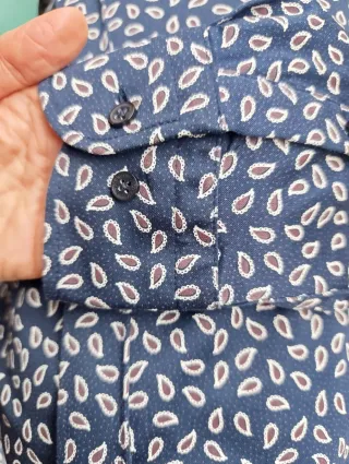 Camisa Tommy Hilfiger Estampada Azul y Blanca