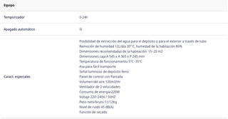 Deshumidificador Jocel 12L