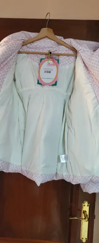 Plumífero Le Cruel rosa y blanco Nuevo talla Xs