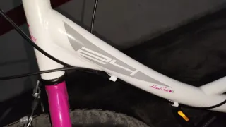 Bicicleta juvenil blanca y rosa