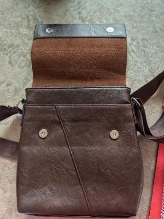 Bandolera de piel caballero marrón