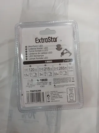 Linterna Frontal LED ExtroStar USB
