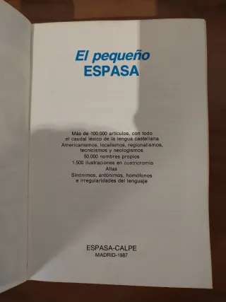 Diccionario + Atlas "El pequeño ESPASA" (1987)