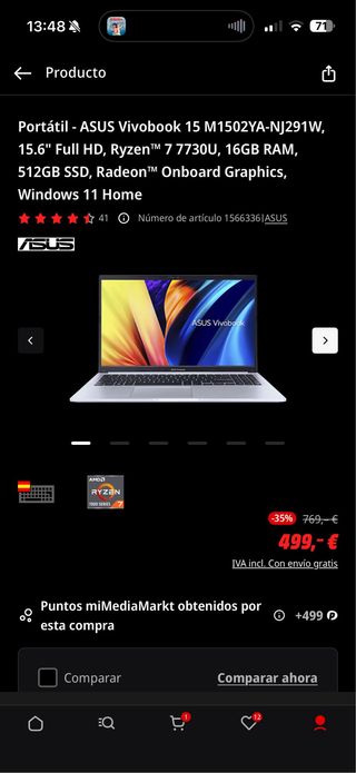 Portátil ASUS Vivobook 15 con caja original
