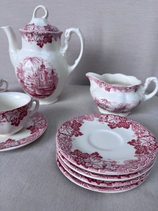 Vajilla La Cartuja Rosa Porcelana