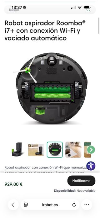 Robot aspirador Roomba i7+ con base
