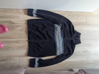 Jersey calentito vintage rayas azul marino y beige