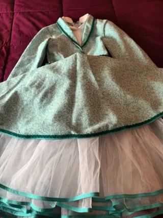 Vestido niña verde y turquesa