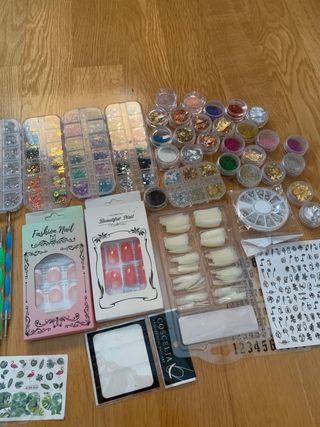 Lote Decoración Uñas Dorado y Plateado