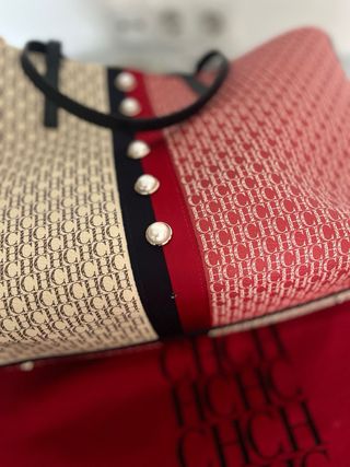 Bolso Tote CH Beige y Rojo