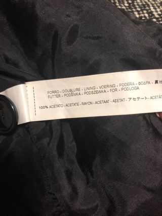 Abrigo Zara Tweed Negro y Blanco