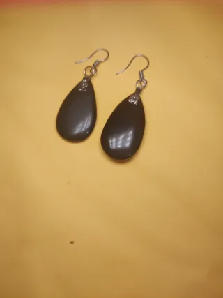 Pendientes vintage lágrima negros