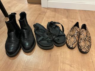Pack 3 calzado: botines, sandalias y mocasines