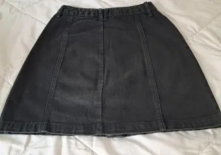 Falda vaquera negra botones talla 34