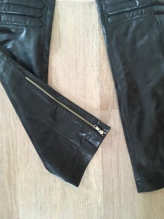 Pantalón cuero motero negro