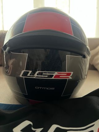 Casco Moto LS2 Negro y Rojo  Nuevo sin estrenar