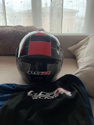 Casco Moto LS2 Negro y Rojo  Nuevo sin estrenar