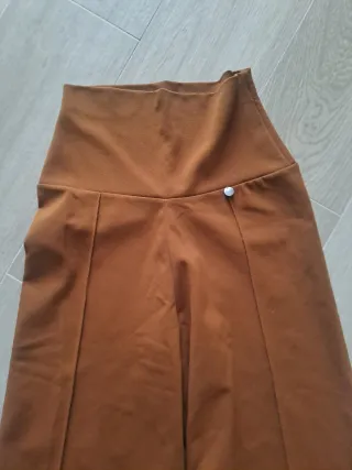 Pantaloni vita alta marroni