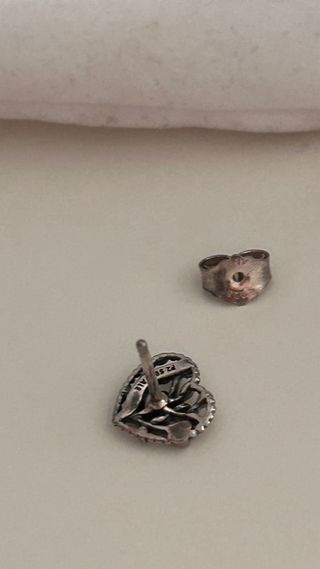 Brincos Pandora Coração Caixa e Saquinho