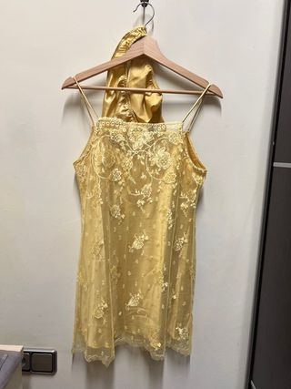 Conjunto Lenceria Dorado