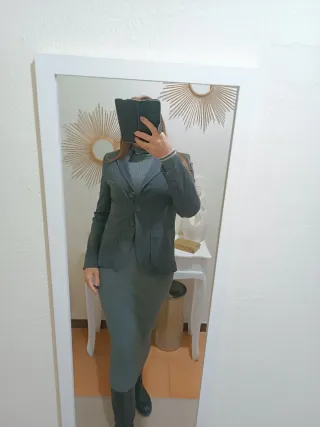 Abito lungo maglina Zara grigio