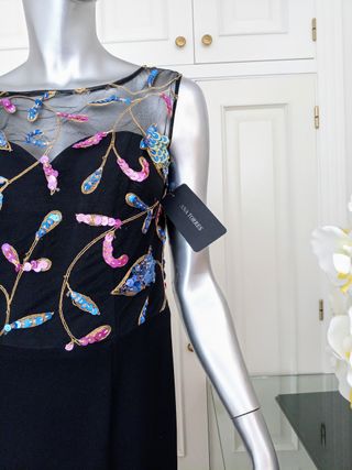 Vestido Fiesta Ana Torres Negro Multicolor