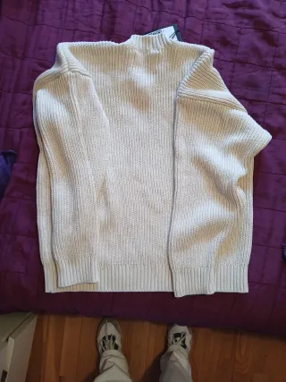 Jersey beige con logo bordado