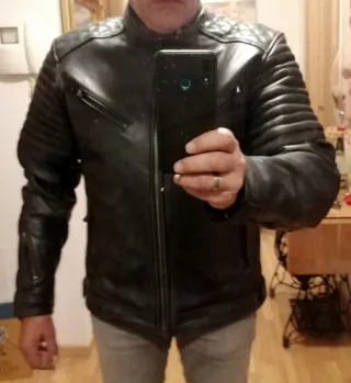 Chaqueta Cuero Moto Hombre Talla 2XL