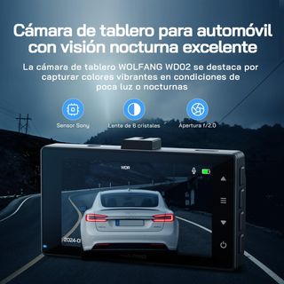 WOLFANG Cámara de Coche Delantera y Trasera 2.5K Q