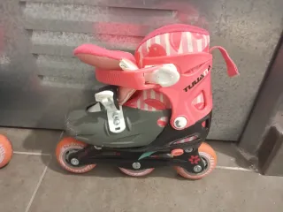 Patines rosas y grises talla ajustable